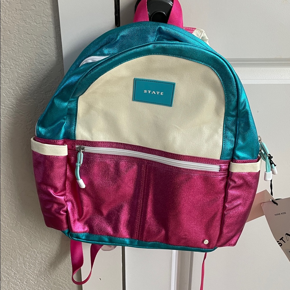 STATE Pink and Teal Backpack